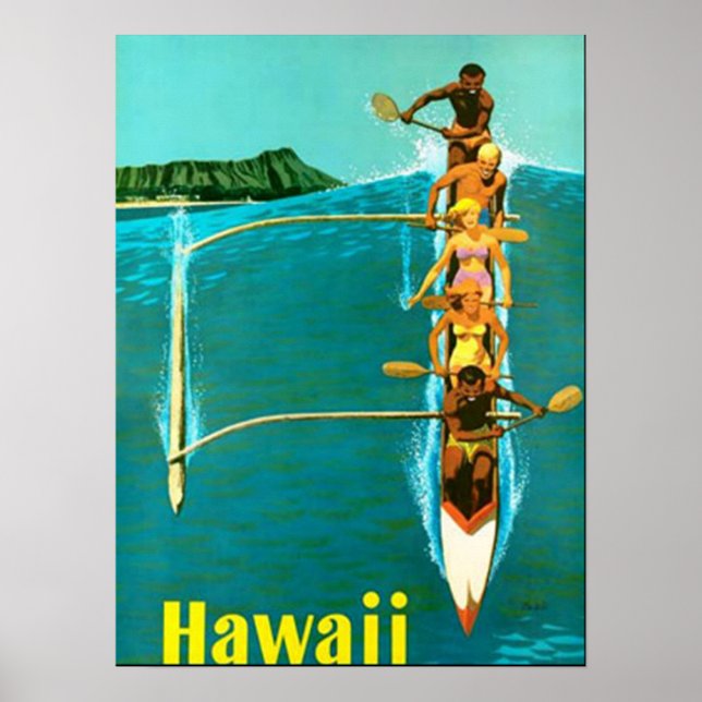 Kom till Hawaii vintage affisch (Framsidan)