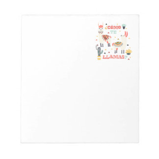 Kom till Llamas. Lustigt spanska Ord Humor. Anteckningsblock