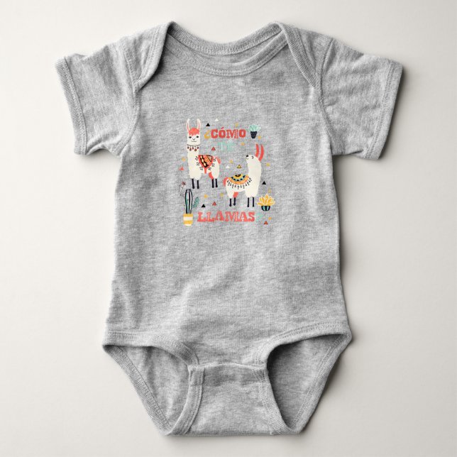 Kom till Llamas. Lustigt spanska Ord Humor. T Shirt (Framsida)