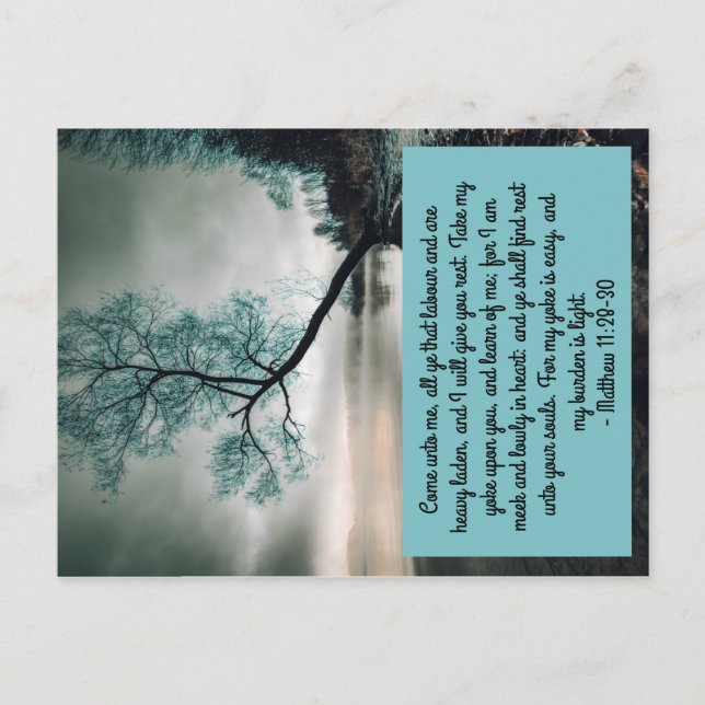 Kom till mig alla du som är trött vykort (Framsida)