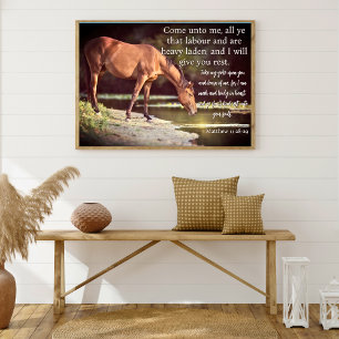 Kom till mig alla som är trötta Hästen vid vattnin Poster