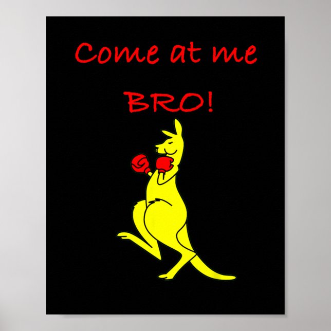 Kom till mig bror känguru boxning nyhetspresent  poster (Framsidan)