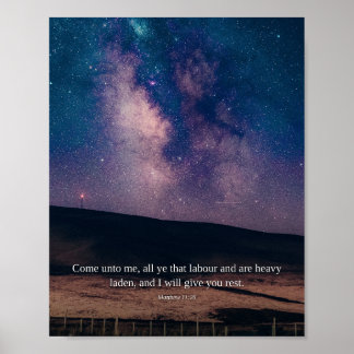 Kom till mig — Matteus 11:28 Konst Poster