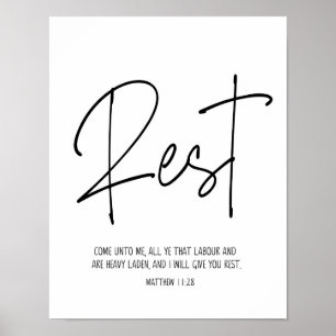 Kom till mig, Matthew 11:28, Scripture Wall Art Poster