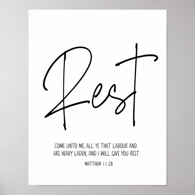 Kom till mig, Matthew 11:28, Scripture Wall Art Poster (Framsidan)