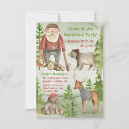 Kom till min Lumberjack Woodland Backyard Party