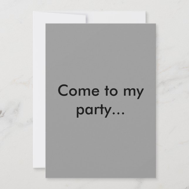 Kom till min party...eller DIE. Inbjudningar (Framsida)
