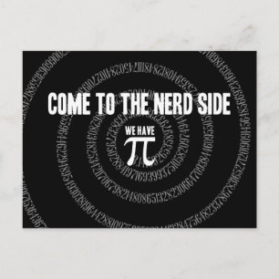Kom till Nerd-sidan för Pi on Black Vykort