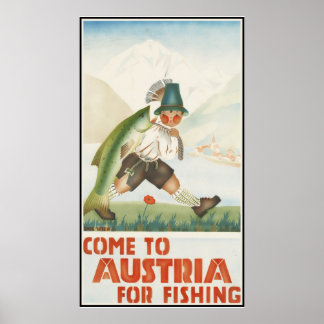 Kom till Österrike för fiske Poster