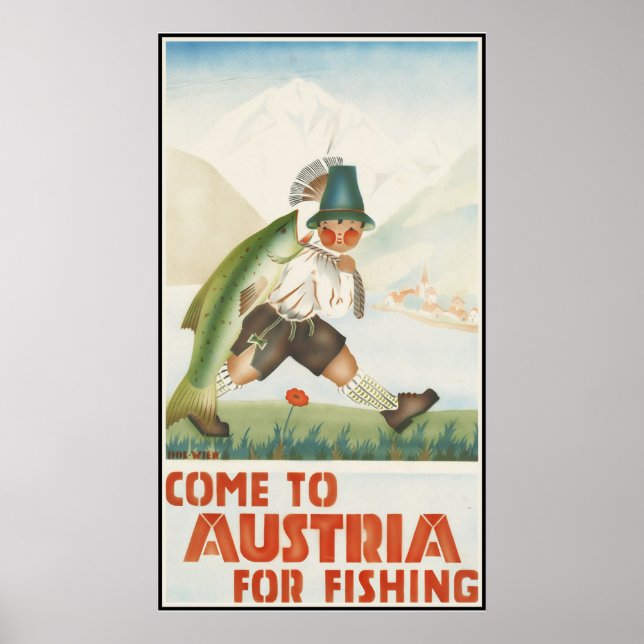 Kom till Österrike för fiske Poster (Framsidan)