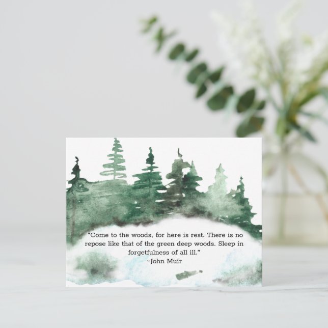 Kom till skogen Muir Citat Skog  Vykort (Stående Fram)
