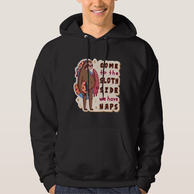 Kom till Sloth Side har kartor Hoodie (Framsida)