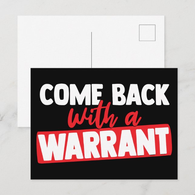 Kom tillbaka med en garanti helg vykort (Fram/baksida)