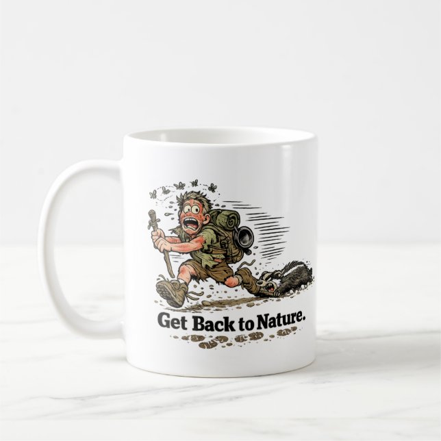 Kom tillbaka till naturen rolig mugg (Vänster)