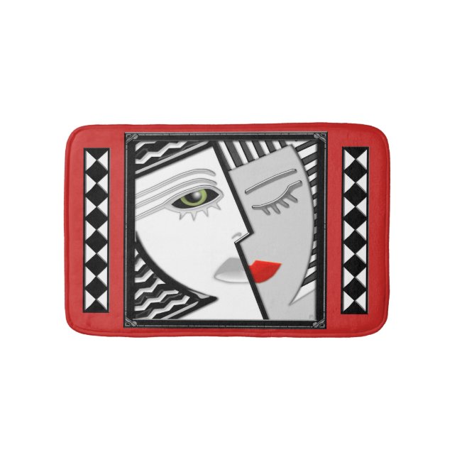 Kom tillsammans (Art Deco Porträtt of Janus) Badrumsmatta (Framsidan)