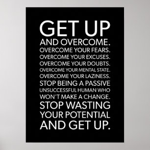 Kom upp och övervinna - Gym, Hustle, Success Poster