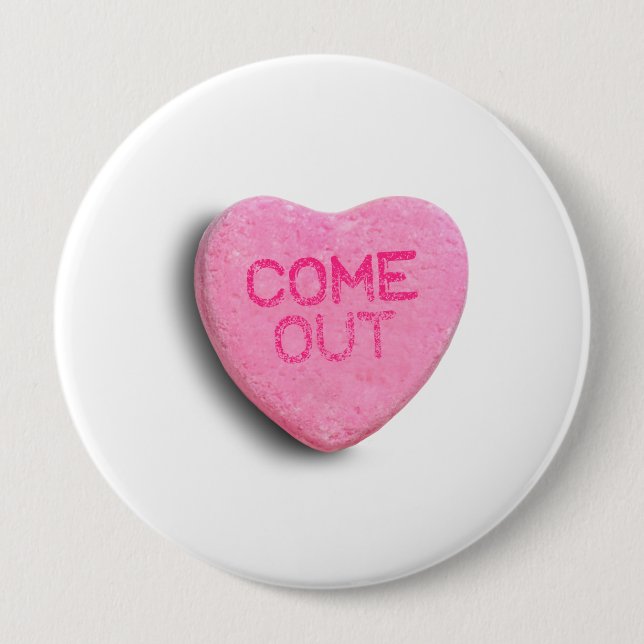 Kom ut Candy Heart Knapp (Framsida)