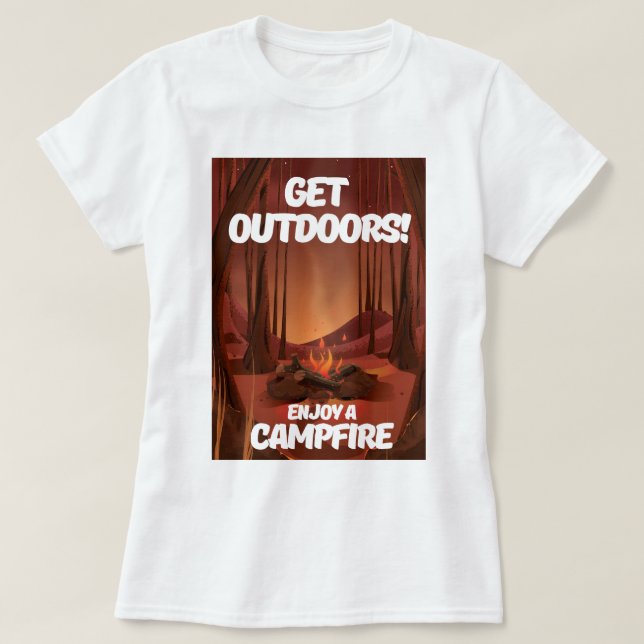 Kom ut! Njut av en lägereld T Shirt (Design framsida)