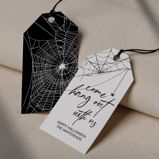 Kom vänta med oss Halloween fest Presentetikett (Skapare uppladdad)