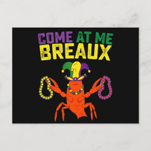 Kom vid Me Breaux Kräftor Mardi Gras Carnival Vykort