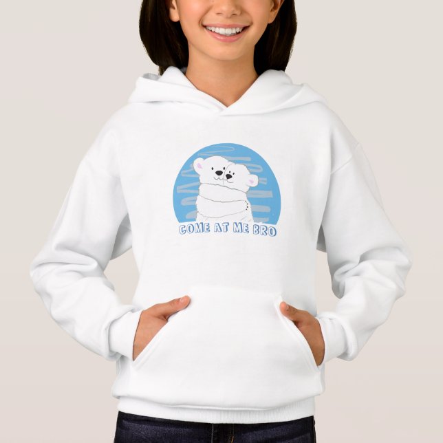 Kom vid Me Bro, Cute Tecknad Polar Bears Hug T Shirt (Framsida)