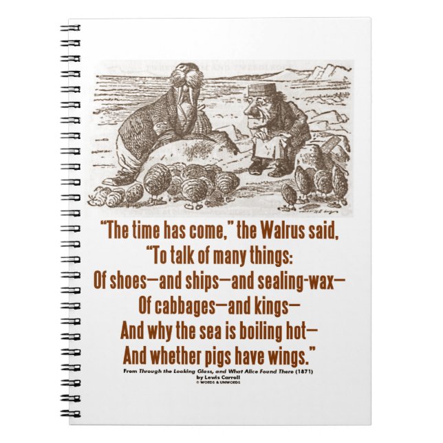 Kom Walrus Carpenter (Tittar glas) Anteckningsbok (Framsidan)