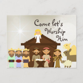 Kom Worker Himma Nativitets julvykort Helg Vykort