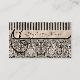 Komb- och Curls Damask ID319 Tidsbeställning Kort