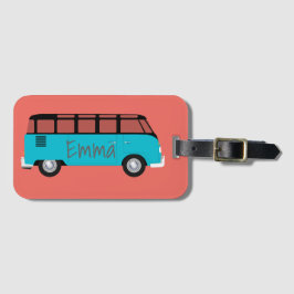 Kombi Van in blue och orange med namn Bagagebricka