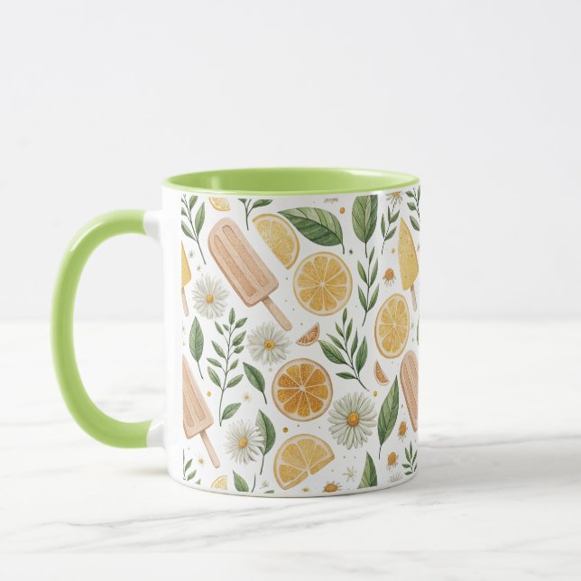 Kombimugg – Citron-glass och Daisy blommönster Mugg (Vänster)