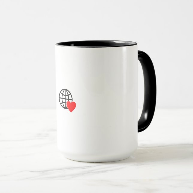 Kombimugg | Glob Hjärtan | Stylisk presentmugg Mugg (Framsida höger)