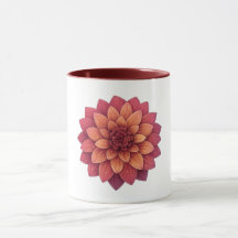 Kombimugg i vinröd färg - Dahlia-blomma