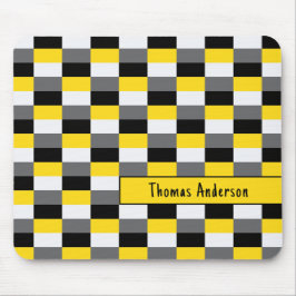 Kombination av gult, svart och Grått Färg Musmatta