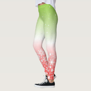 Kombination av Tropical Färg och Snöflingor Leggings