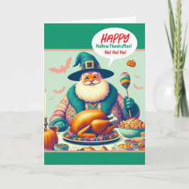 Kombination Halloween, Thanksgiving och jul Kort