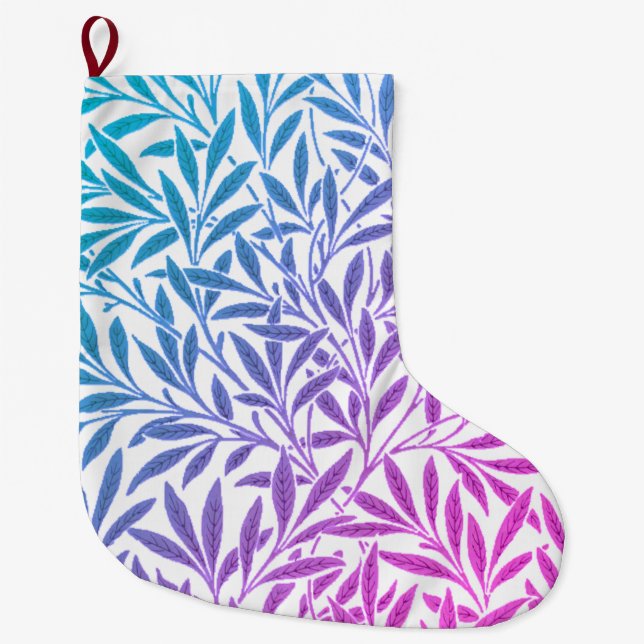 Kombinationsdesign för chic Blue och Rosa Färg Stor Julstrumpa (Framsidan)
