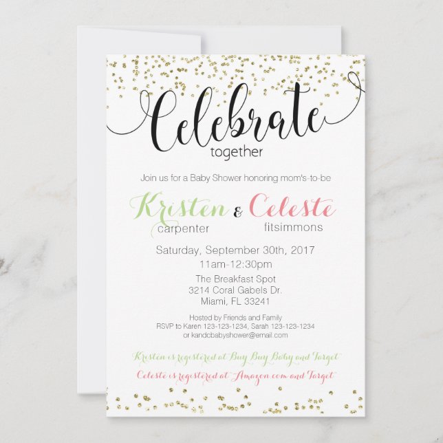 Kombinerad inbjudan till gemensamma vänner för bab (Framsida)