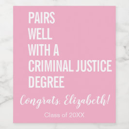 Kombinerar bra med en examen från en juristutbilda vinflaska etikett