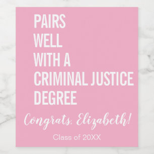 Kombinerar bra med en examen från en juristutbilda vinflaska etikett