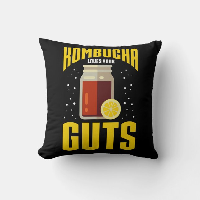 Kombucha Kärlek din Guts Kombucha Tea Drinker Kudde (Framsida)
