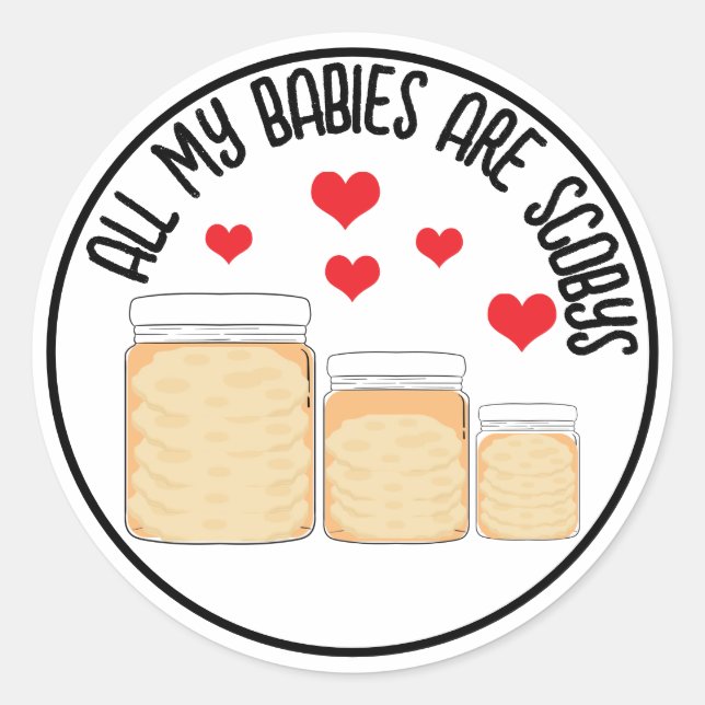 KombuchaScoby-CustomStickers Runt Klistermärke (Framsida)