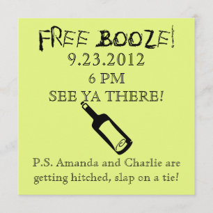 Komedi, bröllopsinbjudan, Humor Inbjudningar