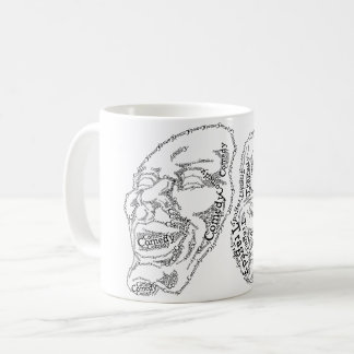 Komedi och tragedi kaffemugg