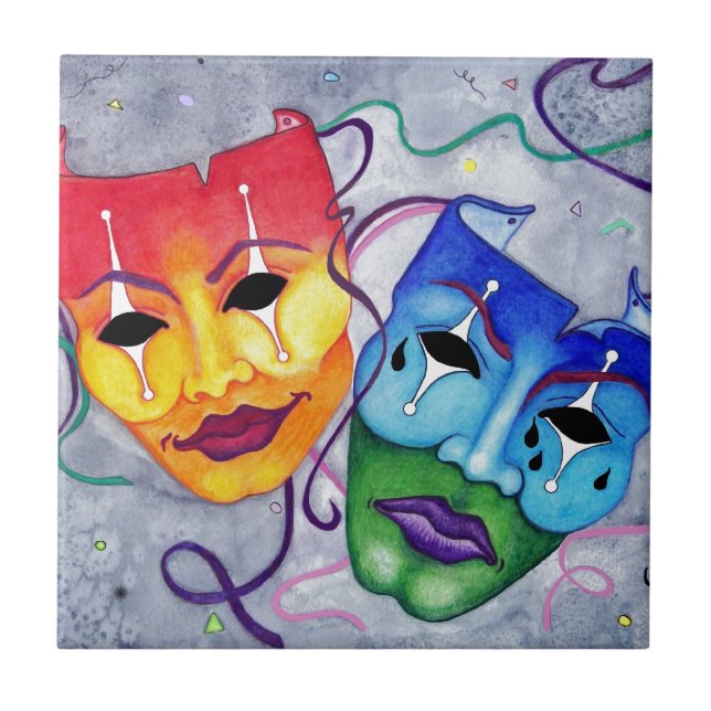 Komedi och tragedi kakelplatta (Framsidan)