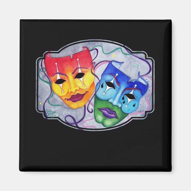 Komedi och tragedi magnet (Framsidan)