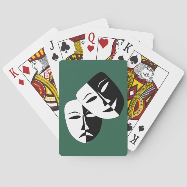 Komedi och tragedi teater masker spelkort (Baksidan)