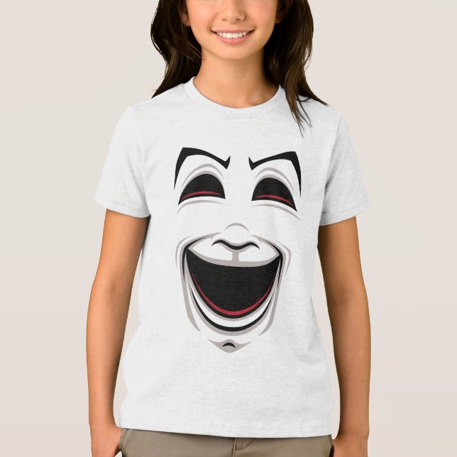 Komedi och tragedi Theater Mask Ansikte T Shirt (Framsida)