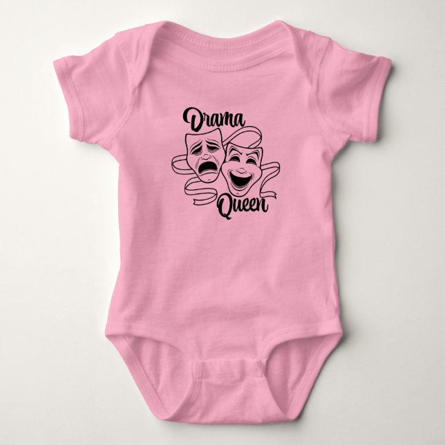 Komedi och tragedi Theater Mask Drama Queen Black T Shirt (Framsida)