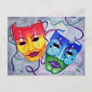 Komedi och tragedi vykort