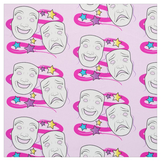 Komedi- och tragedidramat maskerar tyg (Provkarta)